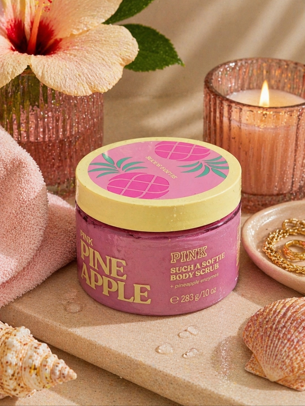 PINK Pineapple Such a Softie Body Scrub 10 oz NIB Tropical Body Care